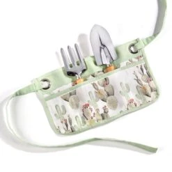 Garden Apron Cactus W/4 Pockets 16x9 Cotton