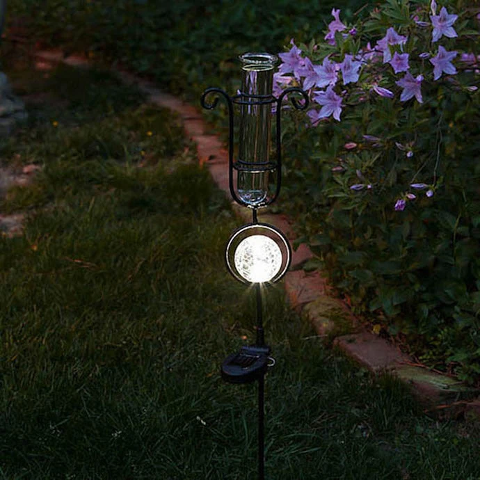 Rain Gauge/Garden Stake Scroll W/Clear Globe Solar 33"H (#7) 5 Rain Gauge/Garden Stake Scroll W/Clear Globe Solar 33"H (#7) - Image 3