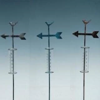 Rain Gauge Stake Bird Arrow Asst Glass/Metal Asst 36"H (#1) 3 Rain Gauge Stake Bird Arrow Asst Glass/Metal Asst 36"H (#1)
