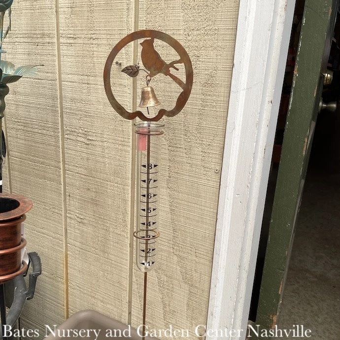 Rain Gauge Stake Bird In Circle W/Bell Flamed Copper 6x36 (#8) 3 Rain Gauge Stake Bird In Circle W/Bell Flamed Copper 6x36 (#8)